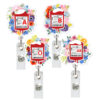 Wholesale Acrylic Flower Infusion Bag Teachers Students Blood Type Easy Pull Buckle Stretchable Badge Reel ID Buckle Medical Nurse