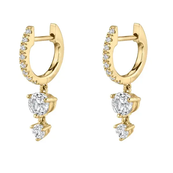 Wholesale 1 Pair Elegant Lady Heart Shape Plating Inlay Copper Zircon 18k Gold Plated Drop Earrings