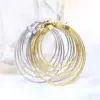 Wholesale Lady Round Titanium Steel Plating Earrings 1 Pair