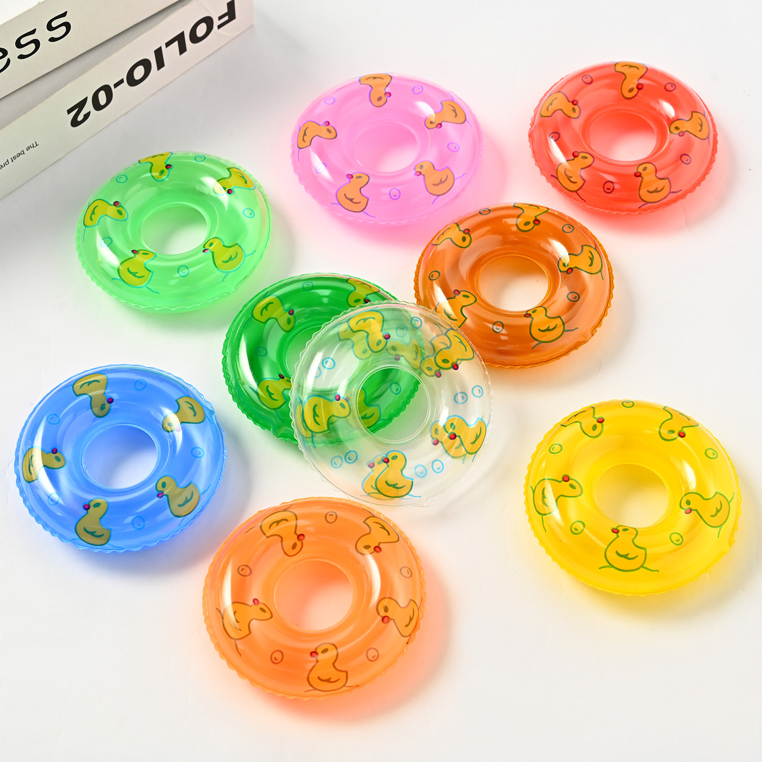 Wholesale Chilen's small toy mini swimming ring small yellow duck aessories milk tea shop Donut small swimming ring