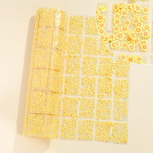 1 yellow daisy flower style / Geometric special-shaped resin hot-melt adhesive tape [whole piece 24*40cm, small square 3*4cm]
