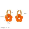 Wholesale PVD Coated Real Gold Plated 18K Gold Flower 304 Stainless Steel IG Style Sweet Waterproof Non Tarnish Earrings