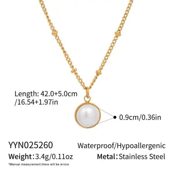 Wholesale Elegant Pearl Necklace And Earring Set For Women Stainless Steel Non-Fading Luxury Jewelry Accessories Suitable For All Seasons