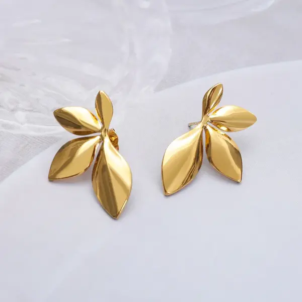 High-Grade Trendy Stainless Steel Studs Oil Pressure Irregular Earrings Women's Light Luxury Earrings Earrings