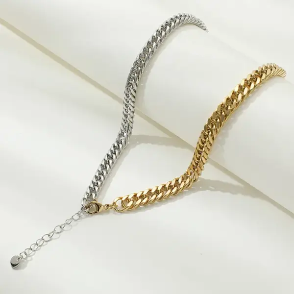 Wholesale Vacuum Plating Real Gold Plated Geometric 304 Stainless Steel Fashion Waterproof Non Tarnish Necklace