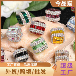 Wholesale Colorful square rhinestone chain beads