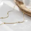 Wholesale 304 Stainless Steel Solid Color PVD Coated 18K Gold Plated Real Gold Plated IG Style Simple Style Waterproof Non Tarnish Plating Gold Necklace