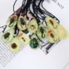 Wholesale Resin Insect Necklace with Glowing Insect Amber Pendant