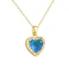 Titanic Gem Heart Necklace Classic Ocean Centerpiece Women's Jewelry Fashionable 304 Stainless Steel Copper Sweet Style Necklace