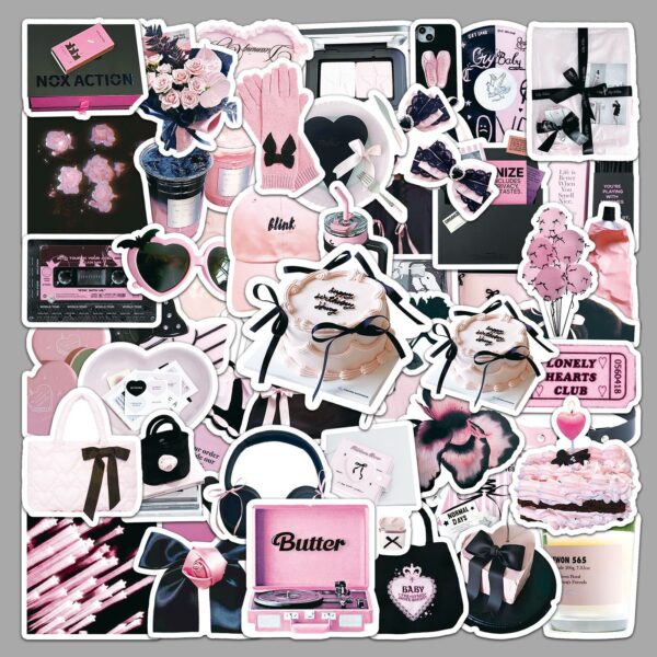 Wholesale 52pcs black powder style graffiti stickers