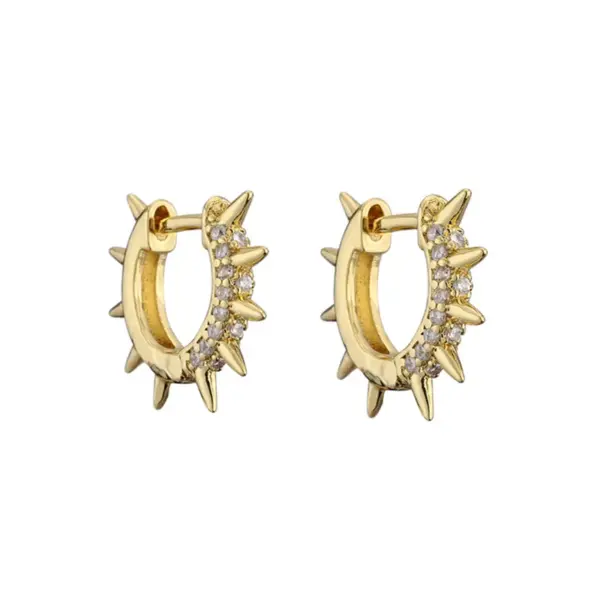 Wholesale Simple Micro-inlaid Thorn Pointed Copper Plated Ear Clip Wholesale Nihaojewelry