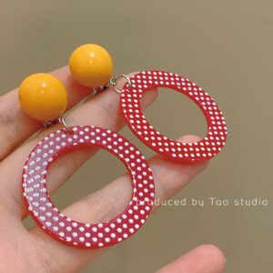 Yellow head red wave dot silver needle