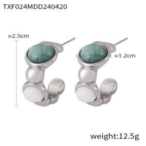 TXF024-Steel color earrings