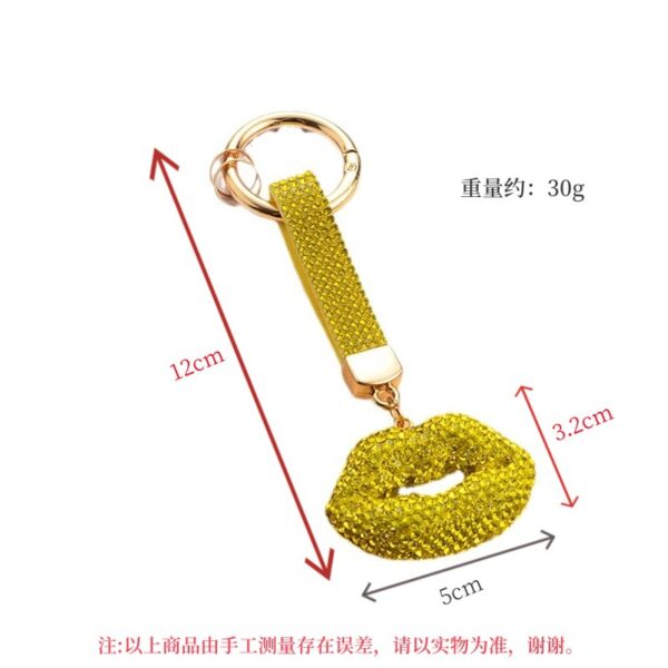 Wholesale Creative Lip Keychain Light Luxury Niche Design Car Key Decoration Pendant Bag Diamond Jewelry