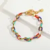 Wholesale Jewelry Basic Simple Style Geometric 304 Stainless Steel 18K Gold Plated Enamel Plating Bracelets Necklace