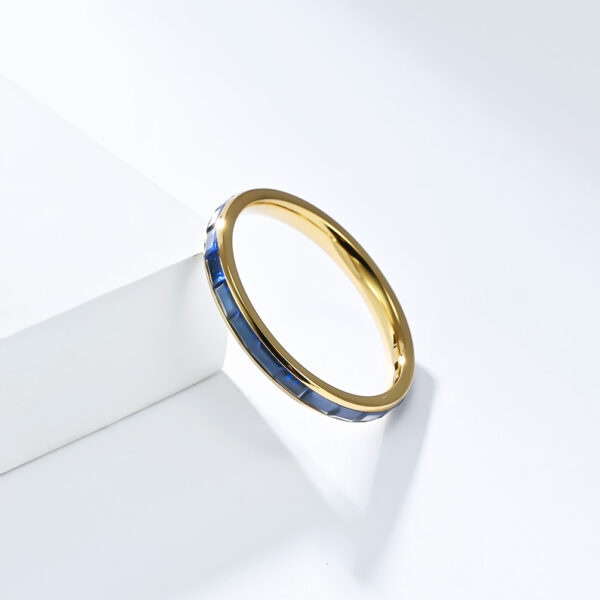 Wholesale Ins Simple 2mm Titanium Steel Diamond Ring Women's Fashion Elegant Street Style Wear Women's Ring High-End Hand Jewelry Accessories