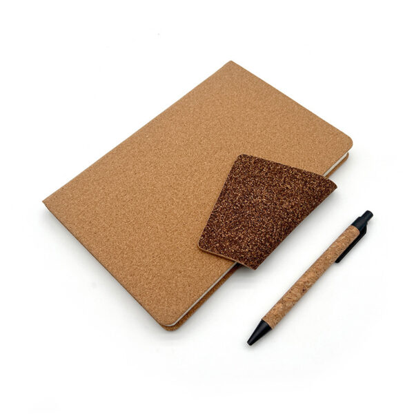 Wholesale A5 environmentally friendly PU cork coffee grounds buckle notebook custom logo business meeting record book notepad