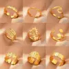 Wholesale Jewelry IG Style Retro Geometric Leaf 304 Stainless Steel Plating Open Rings