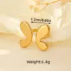 Wholesale PVD Coated Real Gold Plated Butterfly Bow Knot 304 Stainless Steel Classical Romantic Solid Color Waterproof Non Tarnish Open Rings