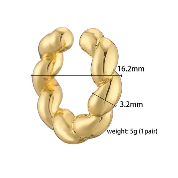 1 Pair Casual Vintage Style Twist Plating Braid Copper 18k Gold Plated Ear Cus