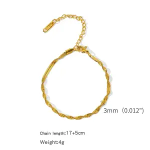 Zhslg05 (Twist and Push Bracelet) / 18K Vacuum Vapor Plating