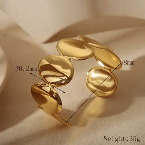 Simple Style Classic Style Commute Oval Solid Color 304 Stainless Steel 18K Gold Plated Bangle In Bulk