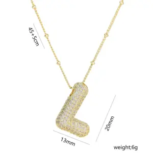 Letter L Necklace-Gold
