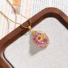Wholesale Elegant preserved flower necklace for women, dried flower edging, teardrop pendant necklace