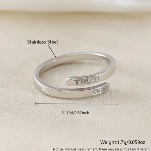 Wholesale Jewelry Simple Style Classic Style Letter 304 Stainless Steel Open Rings