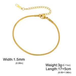 Gold 1.5MM Soft Snake Chain