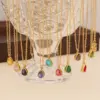 Wholesale PVD Coated 18K Gold Real Gold Plated Water Droplets 304 Stainless Steel Simple Style Commute Waterproof Non Tarnish 304 Stainless Steel Pendant Necklace