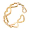 Wholesale PVD Coated Real Gold Plated 18K Gold Heart Shape 304 Stainless Steel Simple Style Waterproof Non Tarnish Rings