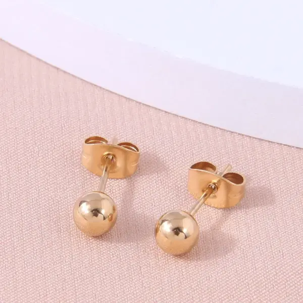 304 Stainless Steel Ball Electroplated Golden Plated Gun Black Plated Fashion Plating Ear Studs