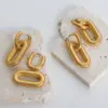 Wholesale 1 Pair Hip-Hop Rock Solid Color Plating Titanium Steel 18K Gold Plated Drop Earrings