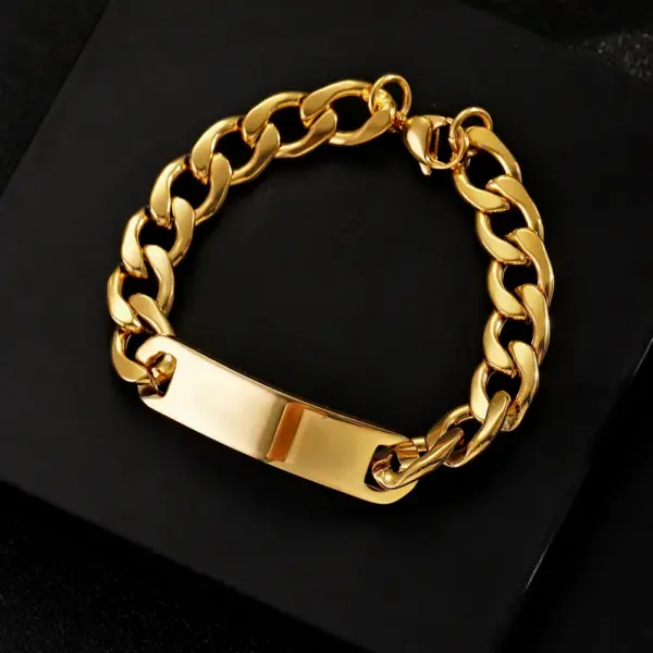 Wholesale Real Gold Plated Leaves 304 Stainless Steel Vacation Rock Classic Style Waterproof Non Tarnish 304 Stainless Steel Bracelets