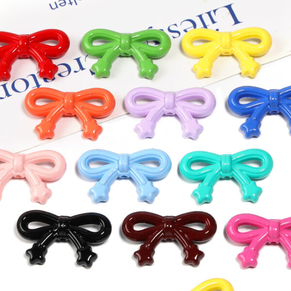 Wholesale Macaron-colored star and bow vertical hole beads