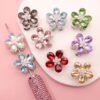 oly-c7afa28f1de54c07f58446e865d9170f Wholesale Hole alloy five-leaf flower beaded hair aessories double-sided crystal flower plating wholesale diy jewelry aessories