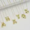 Wholesale Copper 18K Gold Plated Simple Style Letter Plating Pendant Necklace