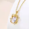 Wholesale Water Plating Vacuum Real Gold Plated 18K Round Heart Shape Snowflake 304 Stainless Steel Titanium Vintage Style Waterproof Non Tarnish 201 Pendant Necklace