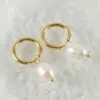 Wholesale Retro Geometric Stainless Steel Pearl Earrings 1 Pair