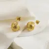 Wholesale 1 Pair Casual Round Solid Color Plating 304 Stainless Steel Stainless Steel Earrings
