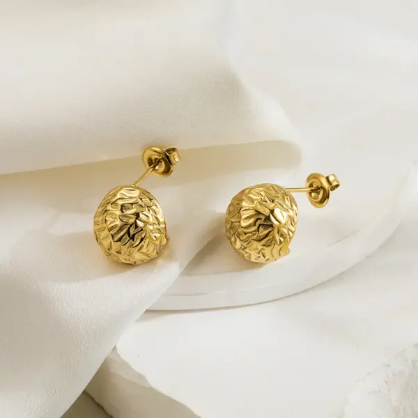 Wholesale 1 Pair Casual Round Solid Color Plating 304 Stainless Steel Stainless Steel Earrings