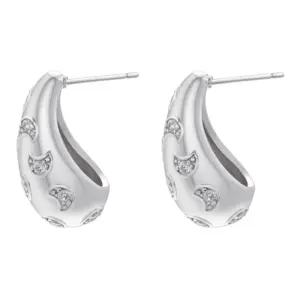 White Gold Color Moon Diamond 1 Pair