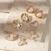 Wholesale PVD Coated 14K Gold Real Gold Plated Oval Heart Shape 304 Stainless Steel Sweet Waterproof Non Tarnish Ear Studs