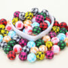 Wholesale [Hongzhou] Plaid Watermark Food Grade Silicone Round Beads Baby Teether DIY Jewelry Loose Beads Ready for Sale