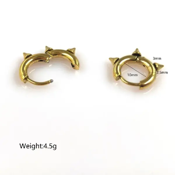 Wholesale PVD Coated Real Gold Plated Round 304 Stainless Steel Hip-Hop Retro Simple Style Waterproof Non Tarnish Hoop Earrings