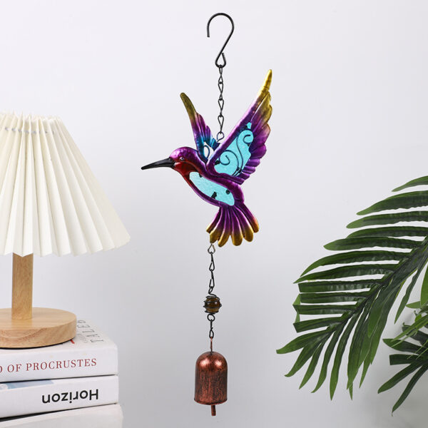 Wholesale Cross-border New Metal Wind Bell Hanging Decorations Glass Painted Spray Paint Crafts Courtyard Garden Pendant Amazon Spot