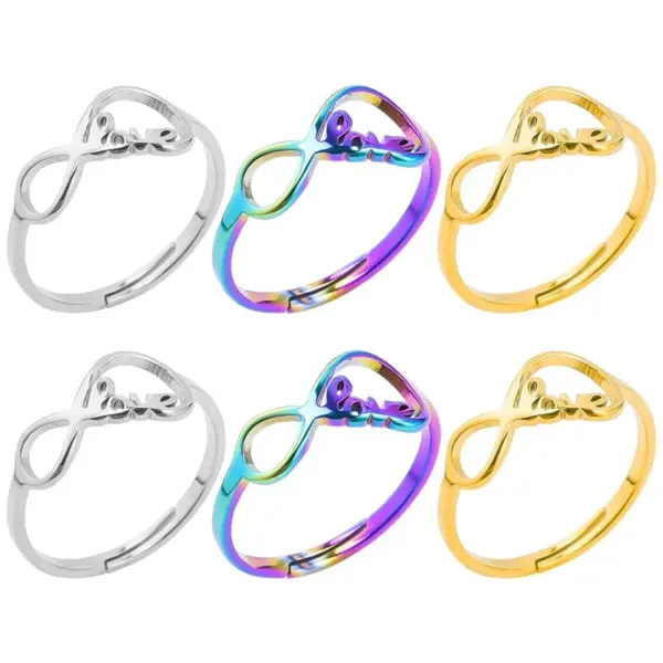 Wholesale PVD Coated Real Gold Plated 18K Gold Letter 304 Stainless Steel Streetwear Waterproof Non Tarnish Open Ring