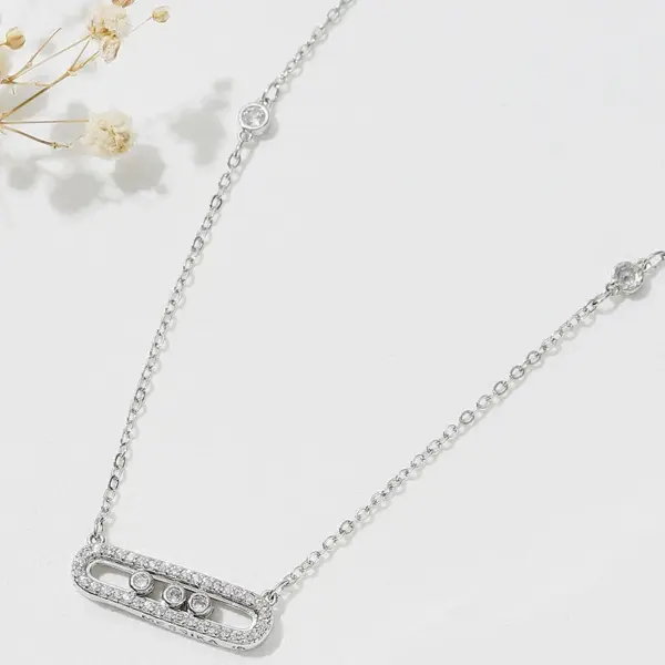 Wholesale Simple Style Shiny Geometric Copper Plating Inlay Zircon 18k Gold Plated Pendant Necklace