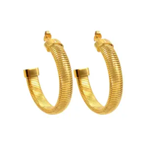 Ck736 Gold Earrings without Diamond 8mm